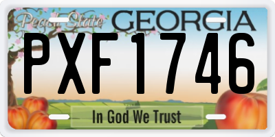 GA license plate PXF1746