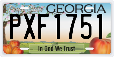GA license plate PXF1751