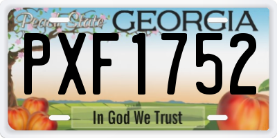 GA license plate PXF1752