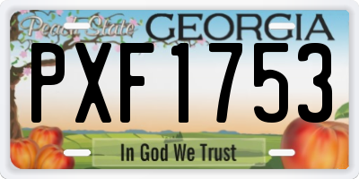 GA license plate PXF1753