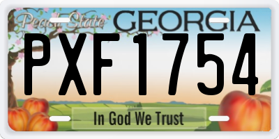 GA license plate PXF1754