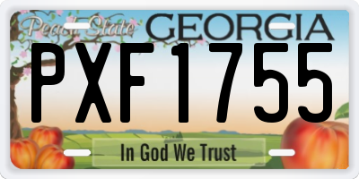GA license plate PXF1755