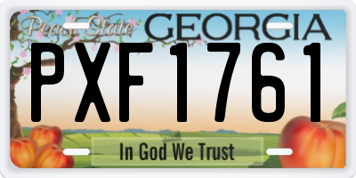 GA license plate PXF1761