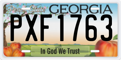 GA license plate PXF1763
