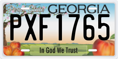 GA license plate PXF1765