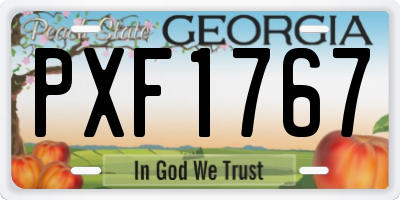GA license plate PXF1767
