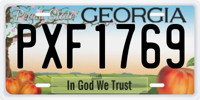 GA license plate PXF1769