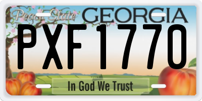 GA license plate PXF1770