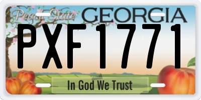 GA license plate PXF1771
