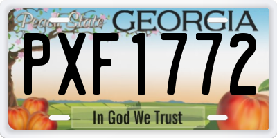 GA license plate PXF1772