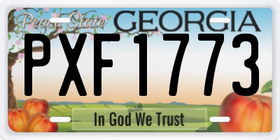 GA license plate PXF1773