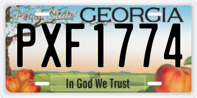 GA license plate PXF1774