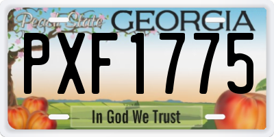 GA license plate PXF1775