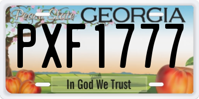 GA license plate PXF1777