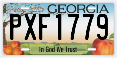 GA license plate PXF1779