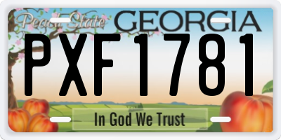 GA license plate PXF1781