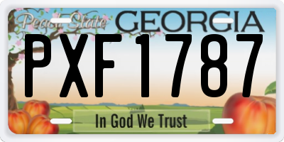 GA license plate PXF1787
