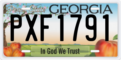 GA license plate PXF1791