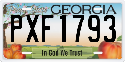 GA license plate PXF1793