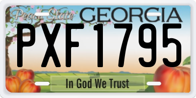 GA license plate PXF1795