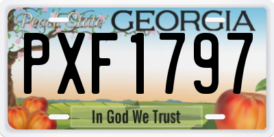 GA license plate PXF1797