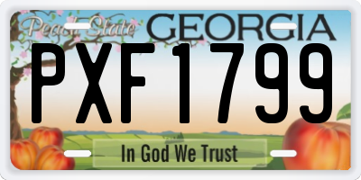 GA license plate PXF1799