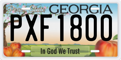 GA license plate PXF1800