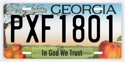 GA license plate PXF1801
