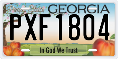 GA license plate PXF1804