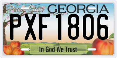 GA license plate PXF1806