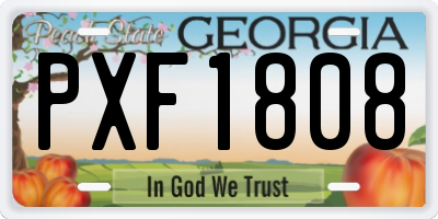 GA license plate PXF1808