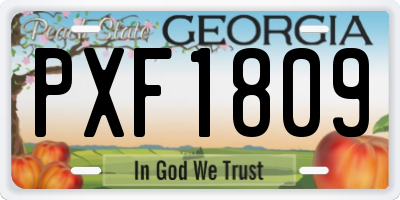GA license plate PXF1809