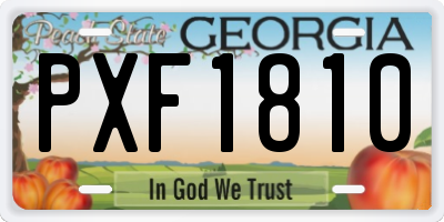 GA license plate PXF1810