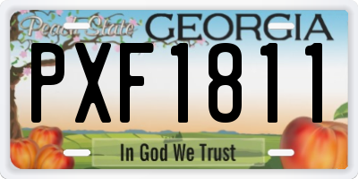 GA license plate PXF1811