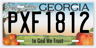 GA license plate PXF1812