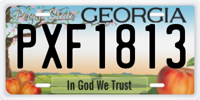 GA license plate PXF1813