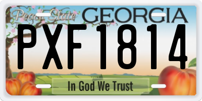 GA license plate PXF1814