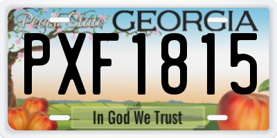 GA license plate PXF1815