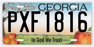 GA license plate PXF1816