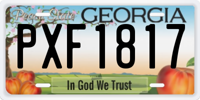 GA license plate PXF1817