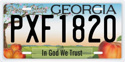 GA license plate PXF1820