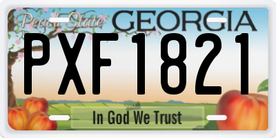 GA license plate PXF1821