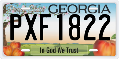 GA license plate PXF1822