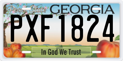 GA license plate PXF1824