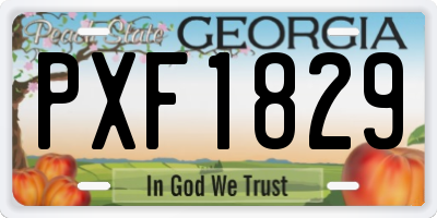 GA license plate PXF1829