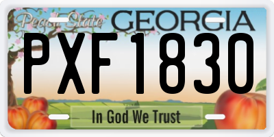 GA license plate PXF1830