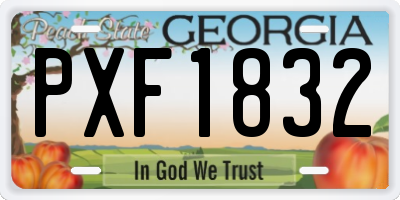 GA license plate PXF1832
