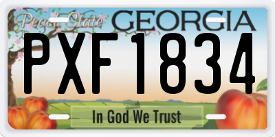 GA license plate PXF1834