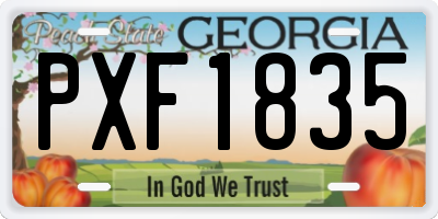 GA license plate PXF1835