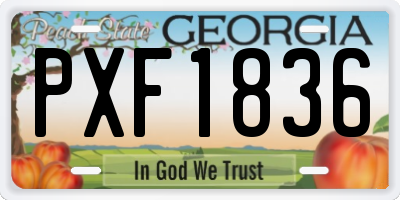 GA license plate PXF1836